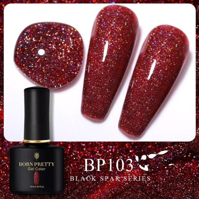 Deep plum glitter gel nail polish, shade BP103