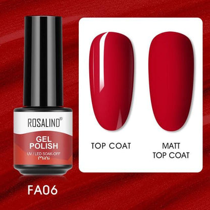 Deep red crème gel nail polish, shade FXA-FA06