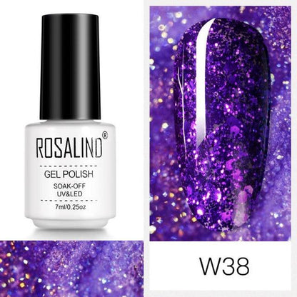 Deep violet glitter gel nail polish, shade RCW38