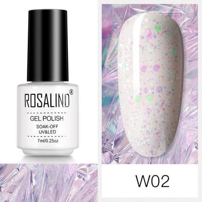 Soft ivory shimmer gel nail polish, shade RCW02