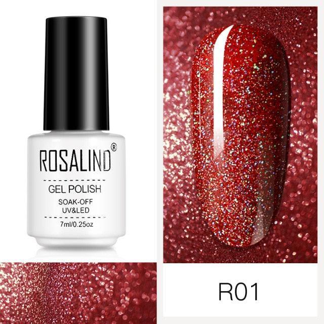 Deep red glitter gel nail polish, shade RCR01
