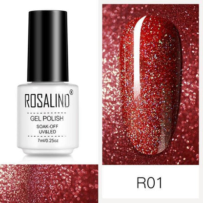 Deep red glitter gel nail polish, shade RCR01