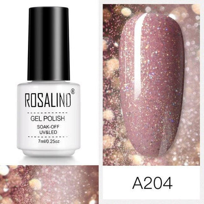 Soft red glitter gel nail polish, shade RCA204