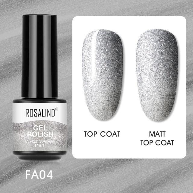 Pale ivory glitter gel nail polish, shade FXA-FA04