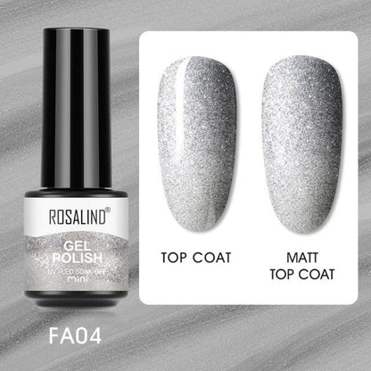 Pale ivory glitter gel nail polish, shade FXA-FA04