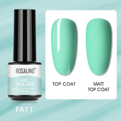 Pale green crème gel nail polish, shade FXA-FA11