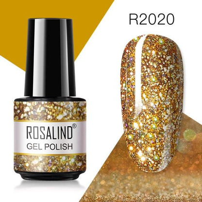 Rich coral glitter gel nail polish, shade RAR2020