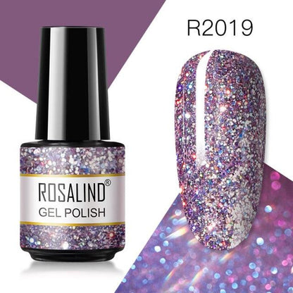 Rich violet glitter gel nail polish, shade RAR2019