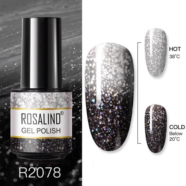 Rich grey shimmer gel nail polish, shade RAR2078