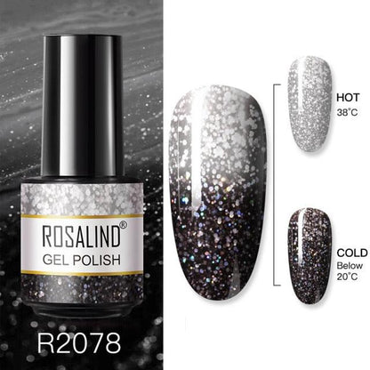 Rich grey shimmer gel nail polish, shade RAR2078