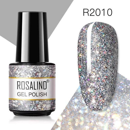 Soft grey glitter gel nail polish, shade RAR2010