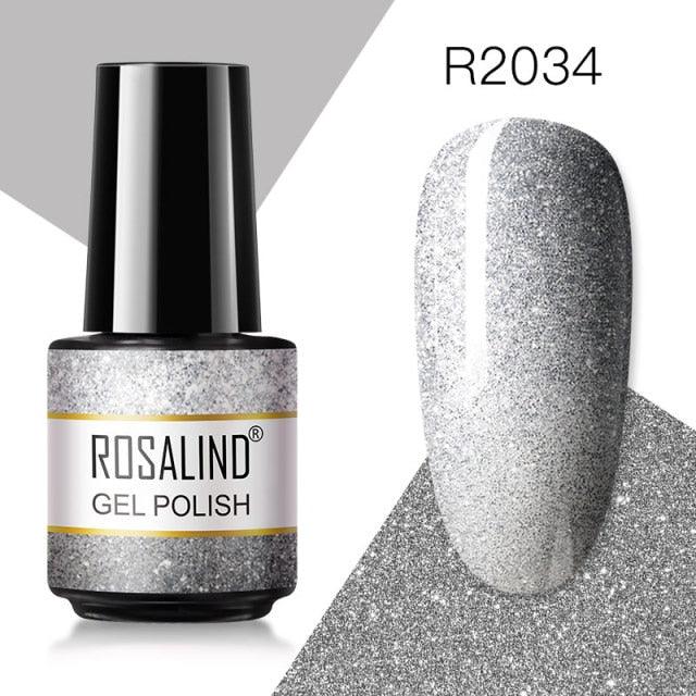 Soft grey glitter gel nail polish, shade RAR2034