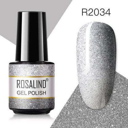 Soft grey glitter gel nail polish, shade RAR2034