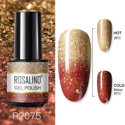 Rich coral glitter gel nail polish, shade RAR2075