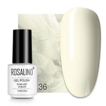 Pale ivory sheer gel nail polish, shade RC36