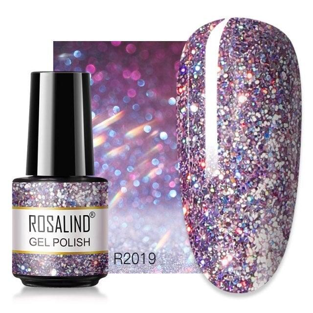 Rich violet glitter gel nail polish, shade RAR2019