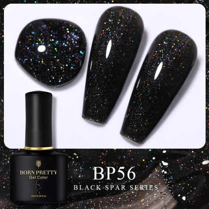 Deep nude glitter gel nail polish, shade BP56