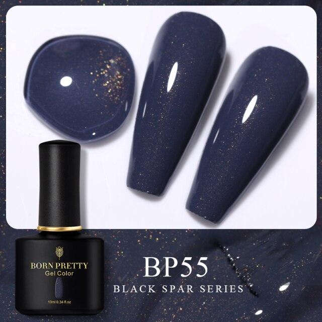 Deep blue crème gel nail polish, shade BP55