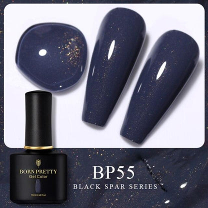 Deep blue crème gel nail polish, shade BP55