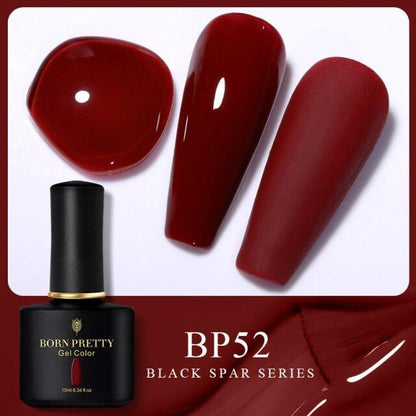 Deep red crème gel nail polish, shade BP52