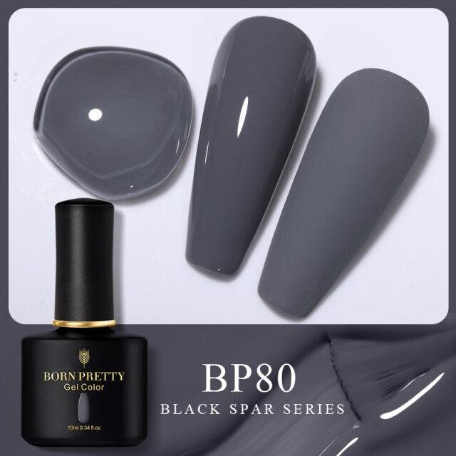 Rich grey sheer gel nail polish, shade BP80
