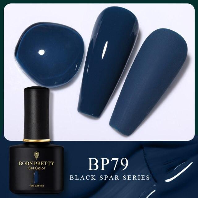 Deep blue crème gel nail polish, shade BP79