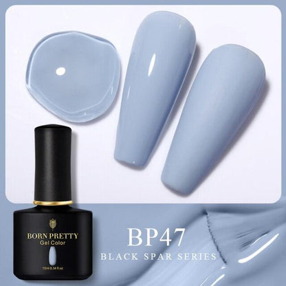 Pale blue crème gel nail polish, shade BP47