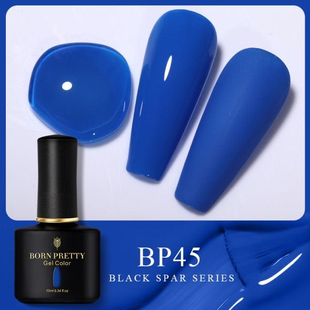 Rich blue sheer gel nail polish, shade BP45