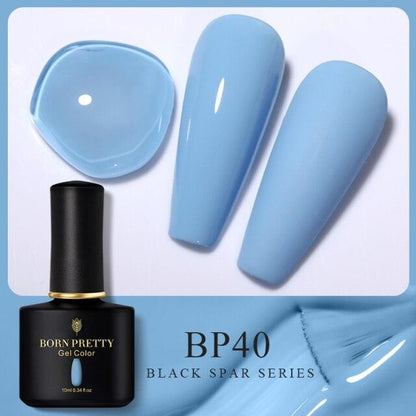 Soft blue crème gel nail polish, shade BP40