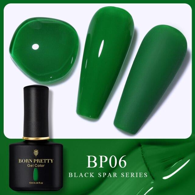 Rich green crème gel nail polish, shade BP06