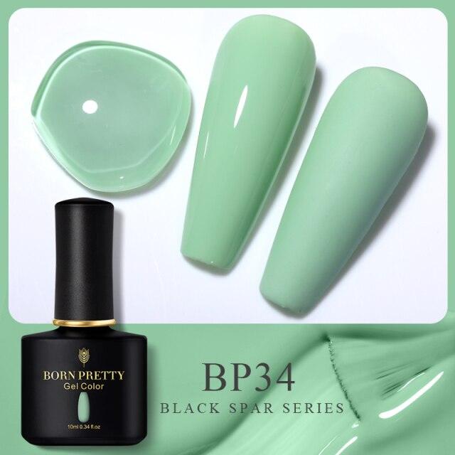 Pale green crème gel nail polish, shade BP34