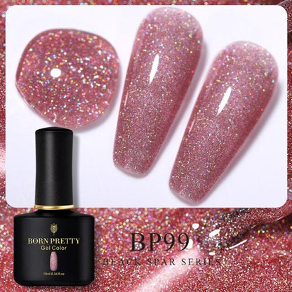 Rich red glitter gel nail polish, shade BP99