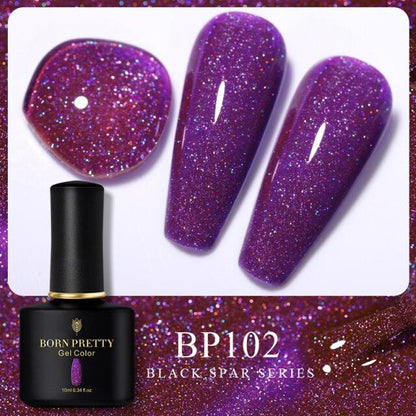 Deep violet shimmer gel nail polish, shade BP102