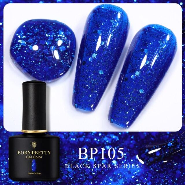 Espresso blue shimmer gel nail polish, shade BP105