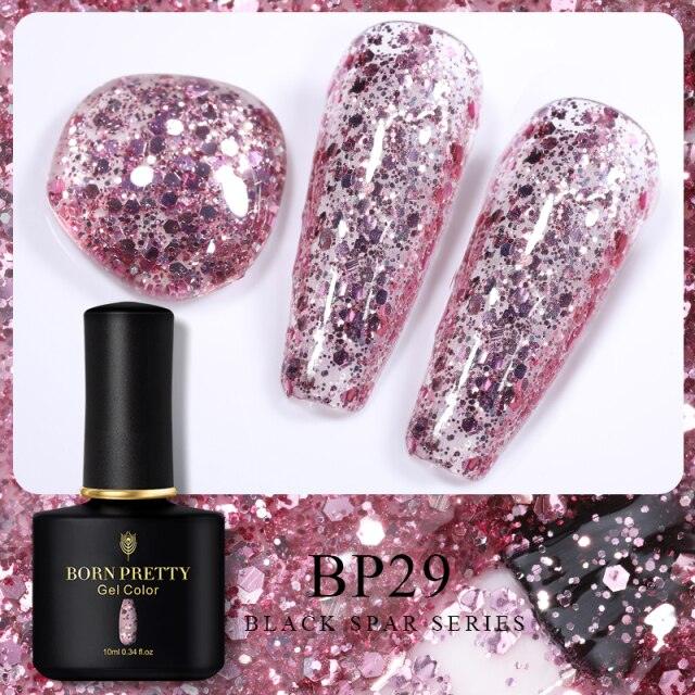 Rich red glitter gel nail polish, shade BP29
