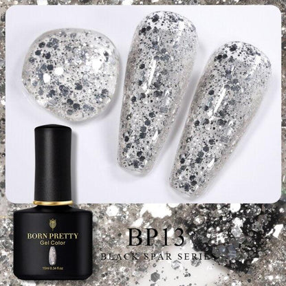 Pale ivory shimmer gel nail polish, shade BP13