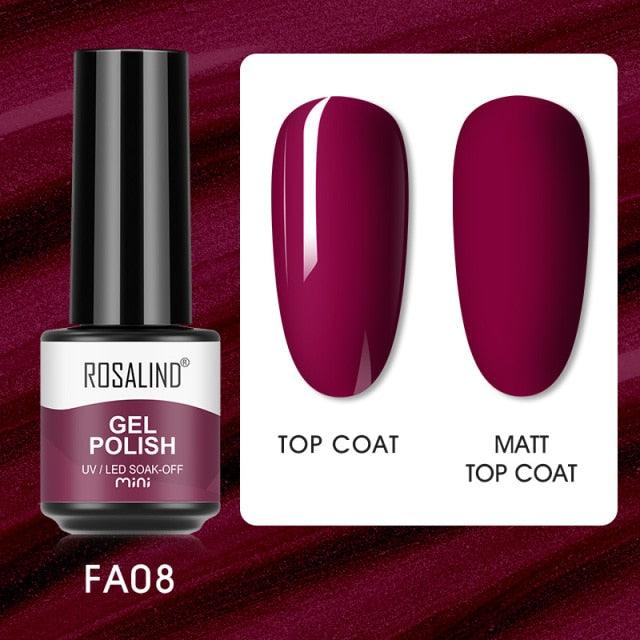 Deep red crème gel nail polish, shade FXA-FA08