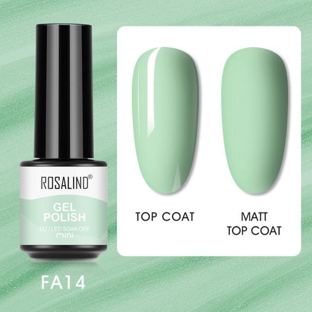 Pale green crème gel nail polish, shade FXA-FA14
