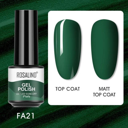 Deep green crème gel nail polish, shade FXA-FA21