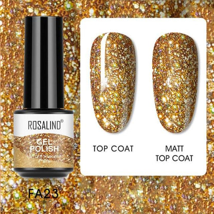 Rich coral glitter gel nail polish, shade FXA-FA23
