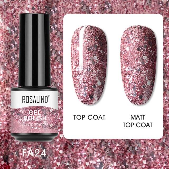 Rich red glitter gel nail polish, shade FXA-FA24