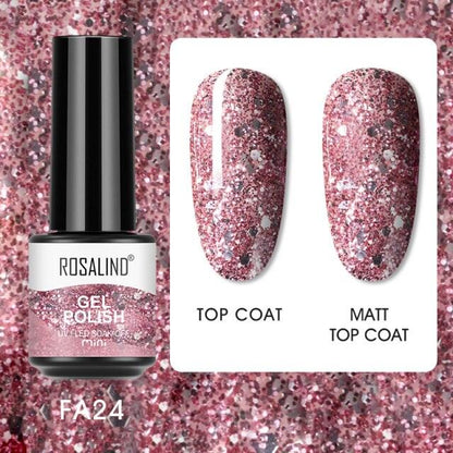 Rich red glitter gel nail polish, shade FXA-FA24