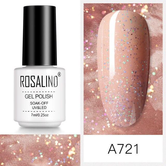 Soft red shimmer gel nail polish, shade RCA721