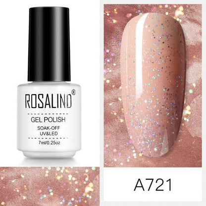 Soft red shimmer gel nail polish, shade RCA721