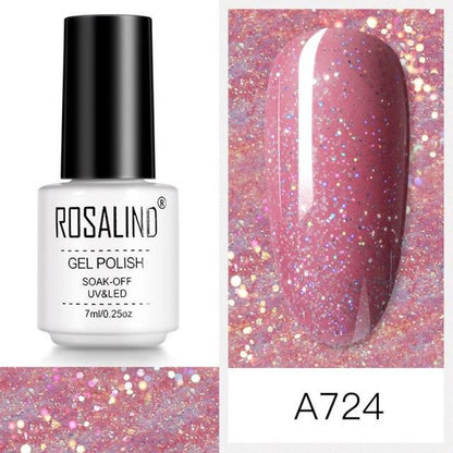 Soft red glitter gel nail polish, shade RCA724