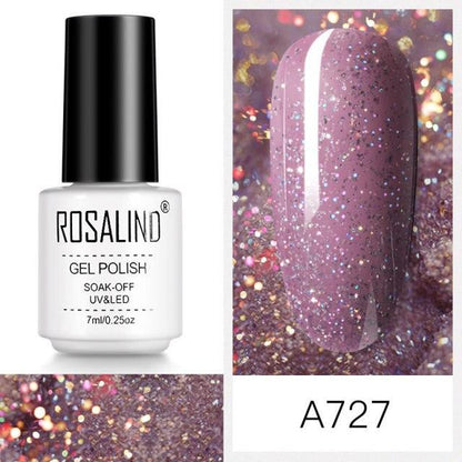 Rich red glitter gel nail polish, shade RCA727