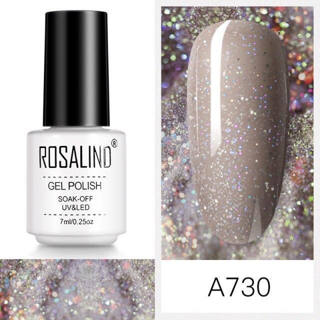 Rich grey glitter gel nail polish, shade RCA730