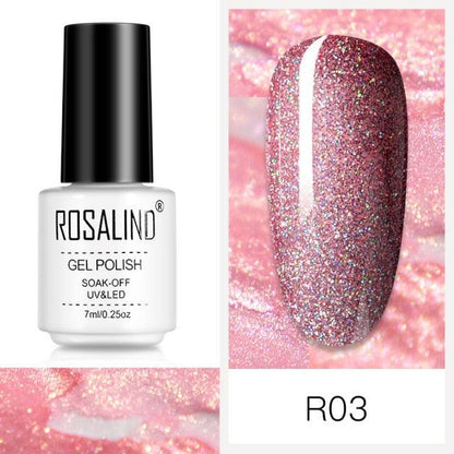 Soft pink glitter gel nail polish, shade RCR03