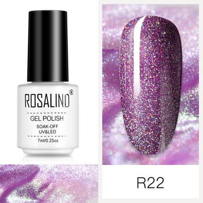 Rich pink glitter gel nail polish, shade RCR22