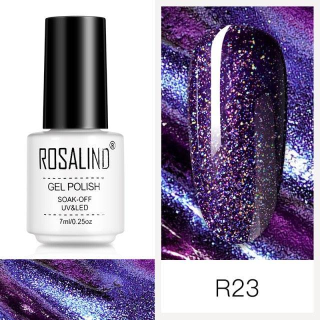 Espresso violet glitter gel nail polish, shade RCR23